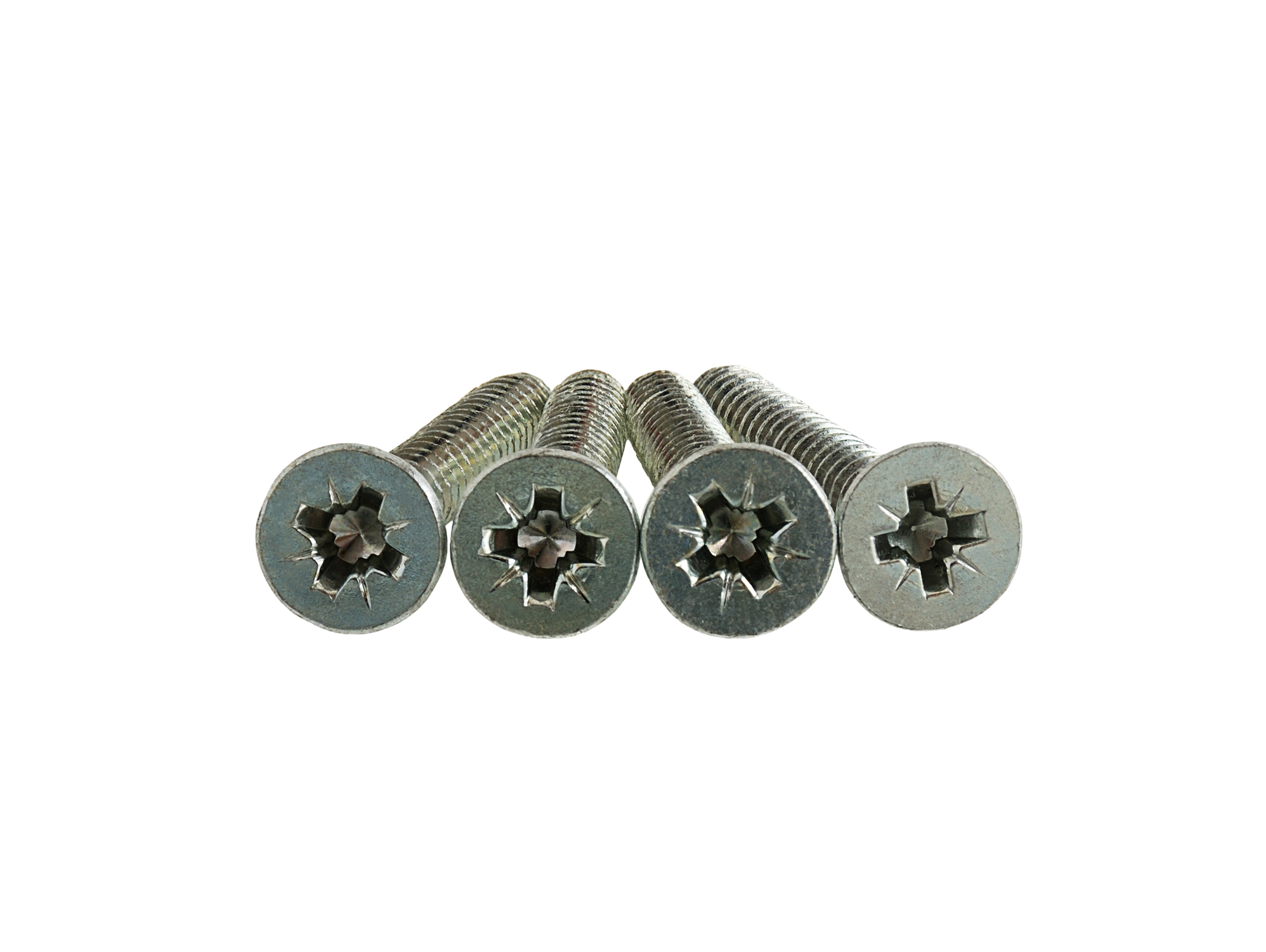 Four screws with flat cross head