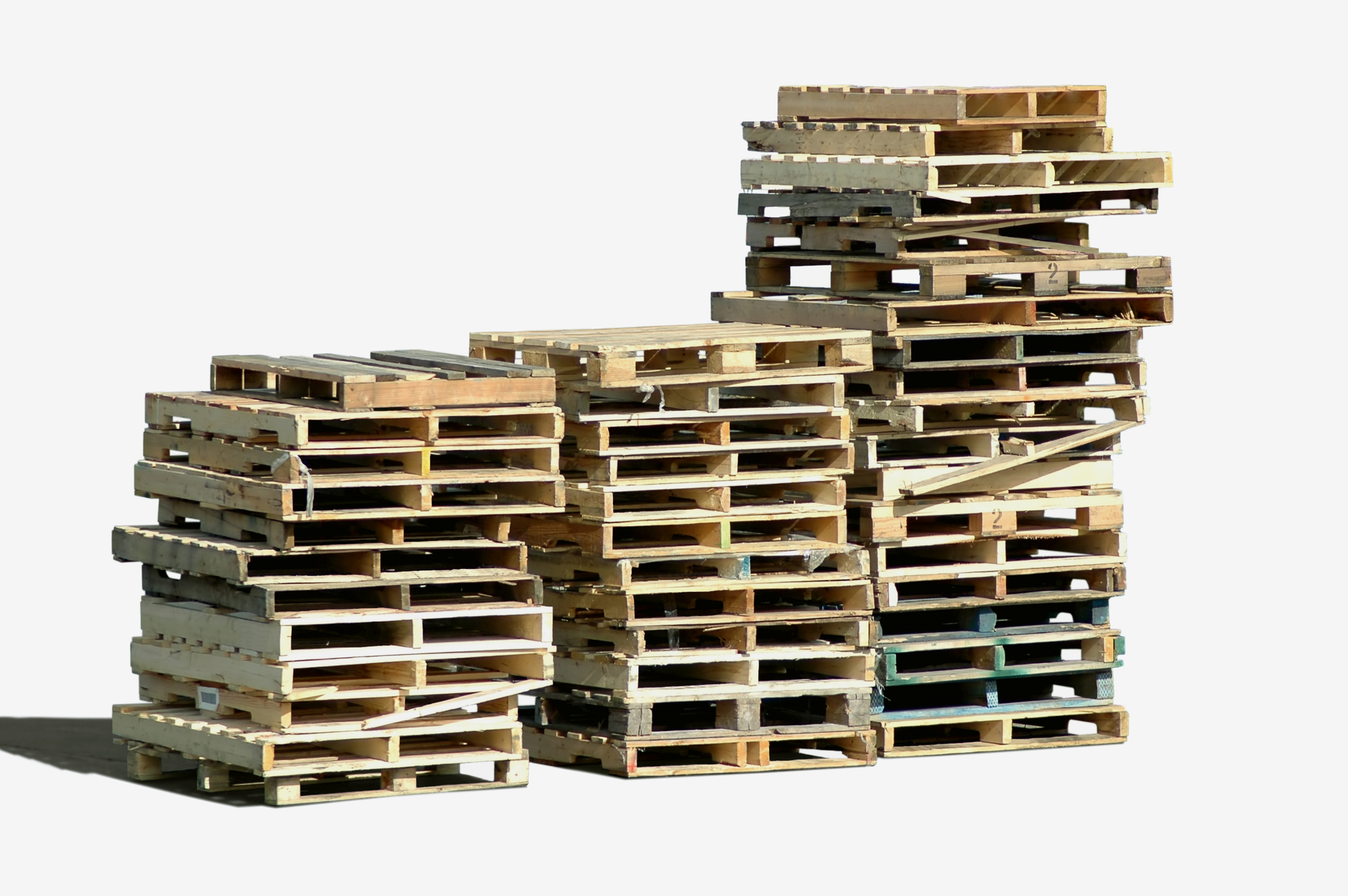 Piles of wooden pallets