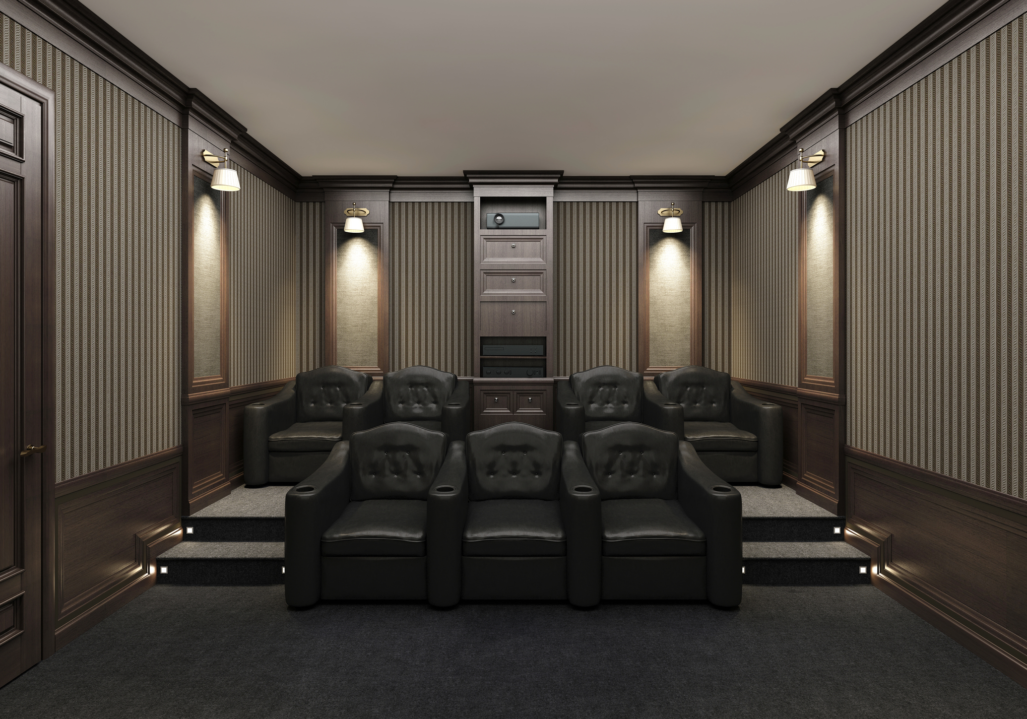 Interior of a home theater