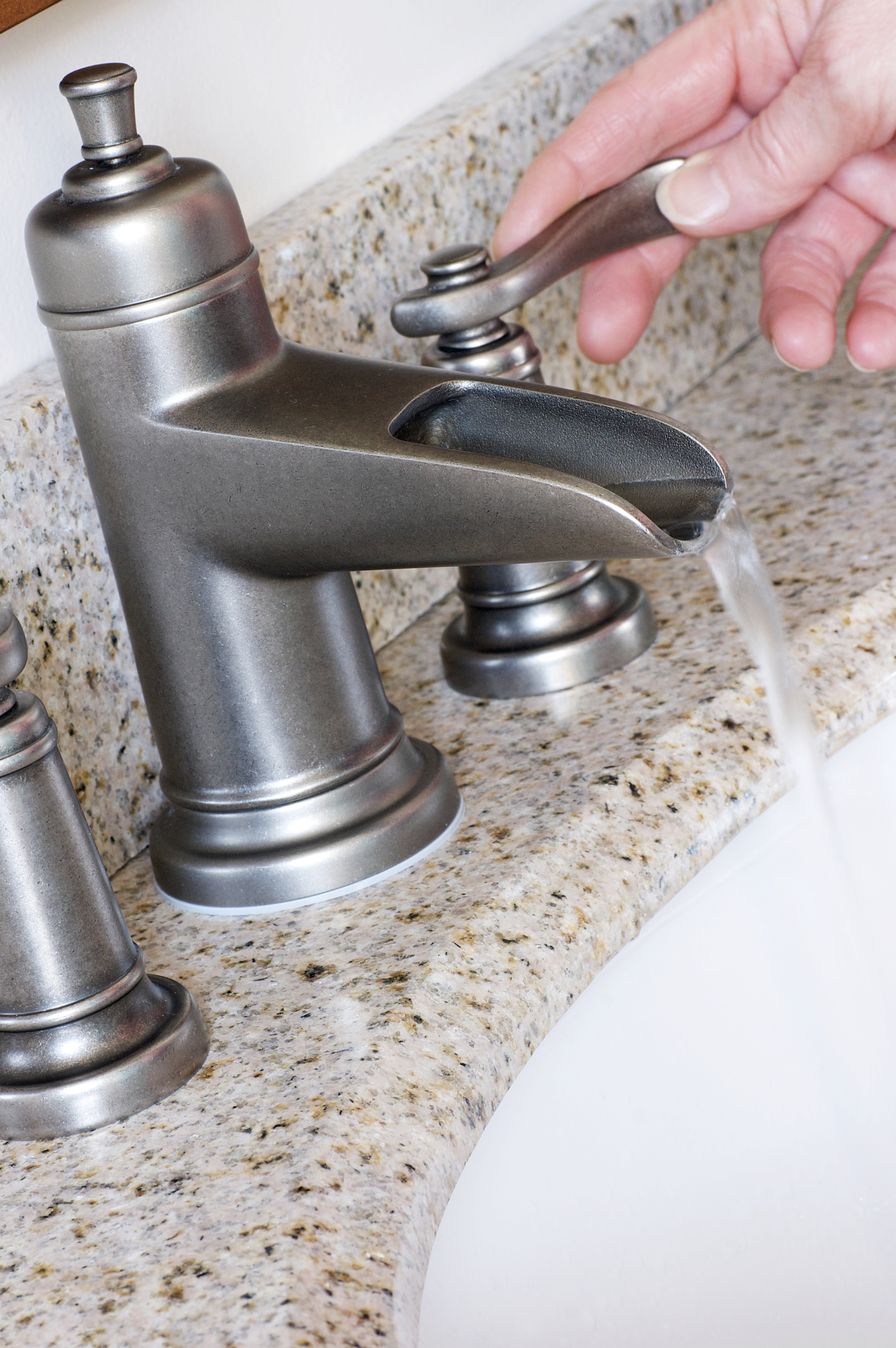 Modern Bathroom Taps in Brushed Nickel